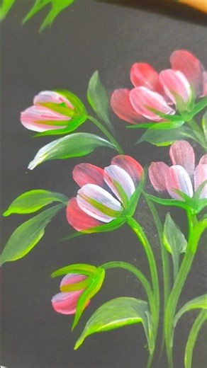 ❤🤍💚So Satisfying ✨ painting ideas for beginners #onestrokepainting #flowerspainting