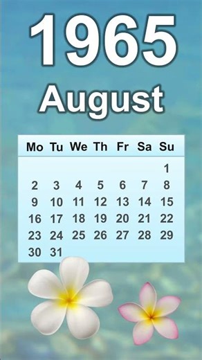 August 1965 Calendar