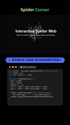 Spider Cursor – Interactive Web Trail! #coding #programming #spider #cursor #cursoranimation #shorts
