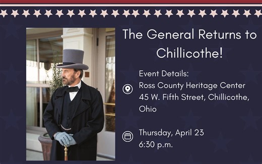 Ulysses S Grant reenactor speaks in Chillicothe on April 23