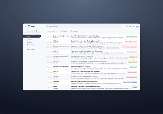 Responsive Email Inbox UI Design