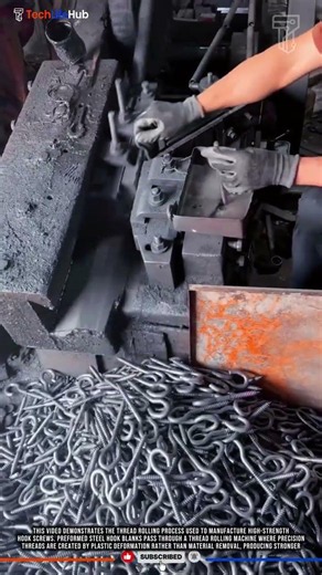 Thread Rolling Technology: High-Strength Hook Screw Production with Precision Thread Forming #tech