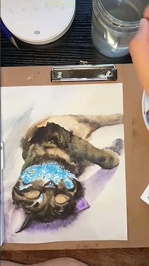 Watercolor Art Process: Bringing a Tabby Cat to Life #TabbyCatArt #WatercolorCats