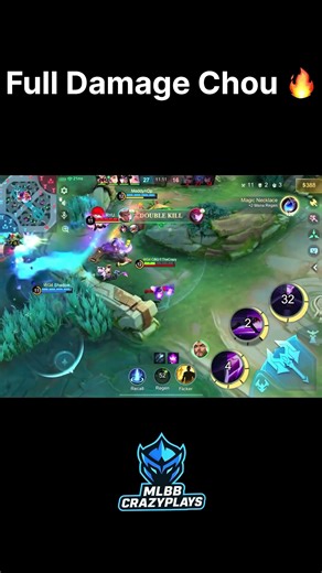 High Rank Chou Full Damage Build — Enemies Couldn’t Survive 💥 #shorts