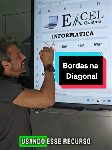 Formatar Tabela Diagonal no Excel #excel #formatar #dica #borda #2eixos