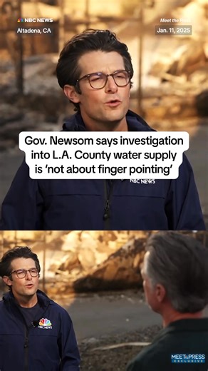 112K views · 1.5K reactions | California Gov. Gavin Newsom says his investigation into the loss of water pressure to fire hydrants is not about finger-pointing as wildfires continue in Los Angeles County. | NBC News | Facebook