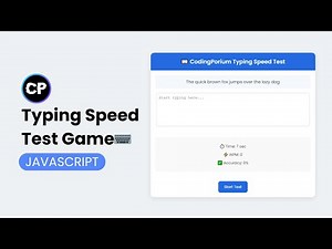 Make a Typing Speed Test Game in Minutes! (HTML/CSS/JS)
