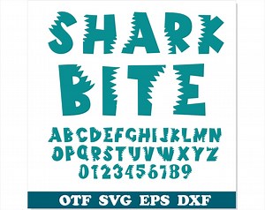 Shark Bite Font - Shark Font TTF, Shark Letters SVG PNG - Etsy