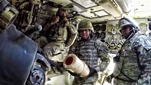 Paladin howitzer crew compartment
