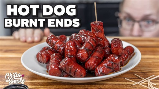 Smoked hot dog burnt ends that taste unreal