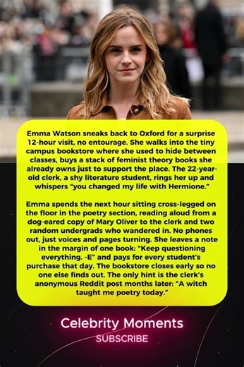 📖 Emma Watson Read Poetry Aloud in Her Old Campus Bookstore