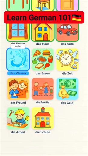 21K views · 362 reactions | Essential German vocabulary Easy German For All  . . . #Germany  #GermanLanguage ✨ #LearnGerman  #Deutsch  #StudyInGermany  #LanguageLearning  #GermanCulture  #Deutschlernen #GermanAlphabet #LearnGerman #DeutschfürAnfänger #DeutschmitChanée #AlphabetDeutsch #DeutschTikTok | Learn German 101 | Facebook