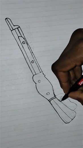 M1887 drawing#shotgunking drawing #easy drawing step by step #how to use #free fire gun drawings