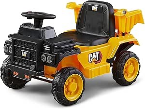 Kid Trax CAT Dump Truck Toddler Electric Quad Ride On Toy, 6 Volt, Kids 1.5-2.5 Years Old, Max Rider Weight 44 lbs, Yellow (KT1615)