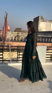 5.4K views · 11 reactions |  Elegant Full-Flare Green Georgette Dress  ✨ Graceful • Stylish • Comfortable ✨  Available Sizes: 34, 36, 38, 40, 42, 44, 46  Premium Georgette Fabric – Flowy & Breathable  Perfect for Parties, Weddings & Special Occasions ️ Limited Stock! Order now before it's gone!  DM us to place your order! | Nazash | Facebook