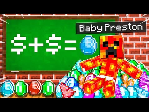 So I Sent Baby Preston to MILLIONAIRE Minecraft School...