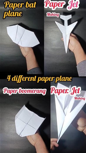 four 🔥 🔥 different types of paper plane making video 🔥🔥#shorts