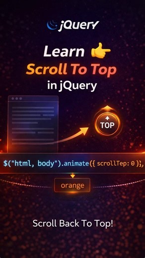 Scroll To Top Button in jQuery 🔥 Smooth Animate Effect #coding #shorts