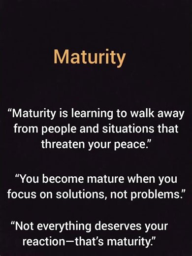 maturity definition