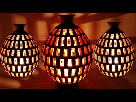 Handmade Clay Lighting Lamp | Pottery Wheel Cutwork Lamp | DIY Terracotta Home Decor | clay design