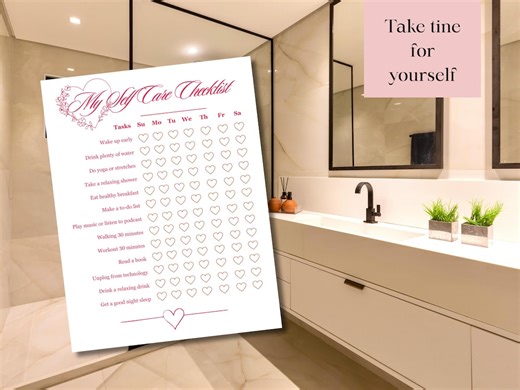 Self Care Checklist Printable | Daily Routine Planner for Moms (PDF Download) - Etsy