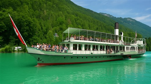 Switzerland – Steamship Tour on Lake Brienz from Interlaken (4K)