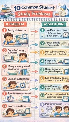 10 Common Study Problems Students Face & How to Fix Them Fast | Study Hacks & Tips for Success Now