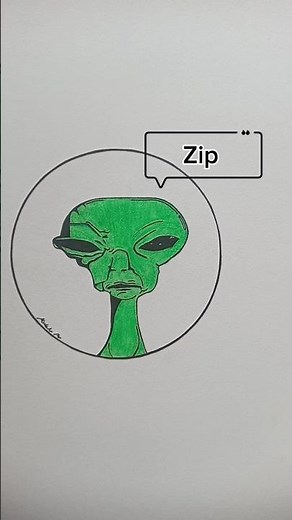 Zip Zip Zip, Alien 👽 #speaking #meme #shorts #drawing