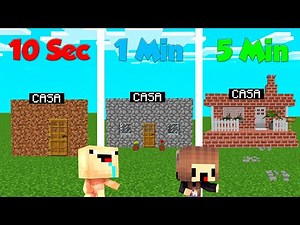 NOOB HOUSE IN 10 SECONDS VS 1 MINUTE VS 5 MINUTES 😱 BABY NOOB BUILDS IN MINECRAFT TROLL