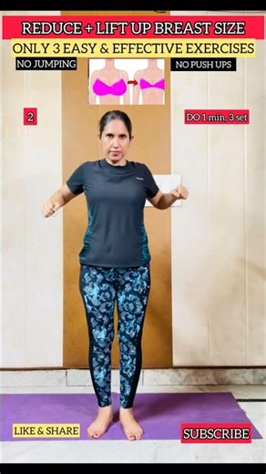 reduce breast size at home, 3 effective exercise at home ‪@neetufitness‬