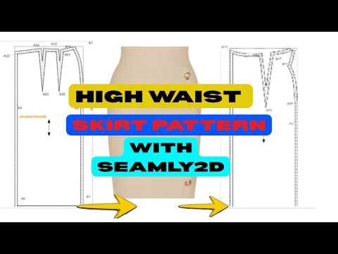 HOW TO DRAFT A HIGH WAIST SKIRT PATTERN FROM A SKIRT BLOCK