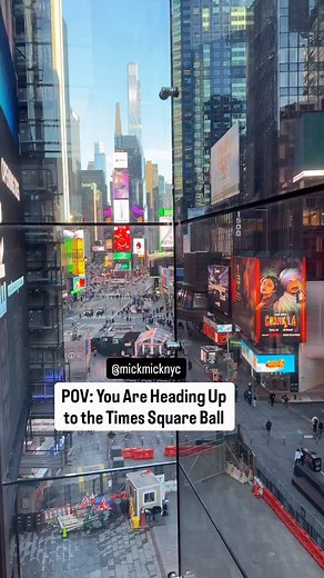 This is the elevator that takes you up to the iconic Times Square Ball ✨ You can actually see Times Square lighting up underneath as you go. And the new NYE Ball is absolutely spectacular 🪩💞 @timessquarenyc x @onetimessquarenyc | New York Mickey