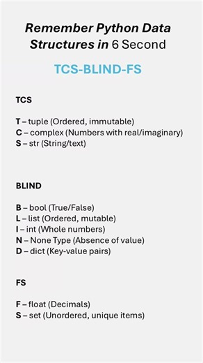 Memorize 10 Python Data Types in 60 Seconds ⏱️