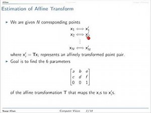 CS565 Computer Vision, Lecture 11: Estimation of Transformations (Spring 2021)