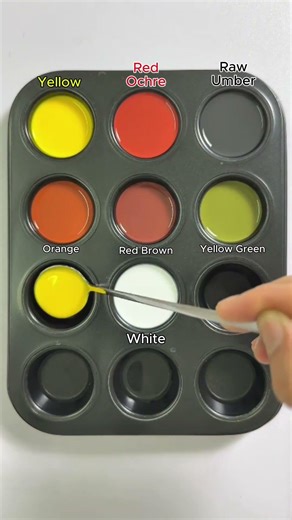 Relaxing with three basic colors. #colormixing #asmr #mix #colors #mixing #yellow #red #black