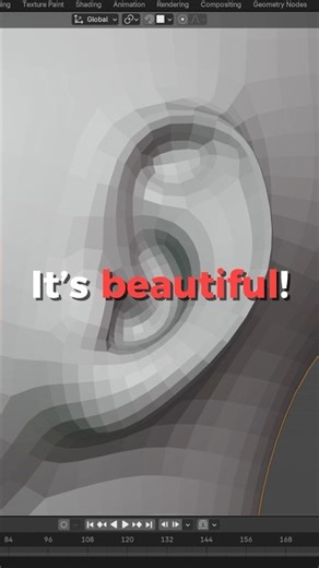 Clean ear topology in one minute in Blender #shorts