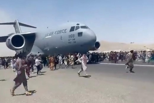 Video shows desperation and chaos as US Air Force plane took off from Kabul in August