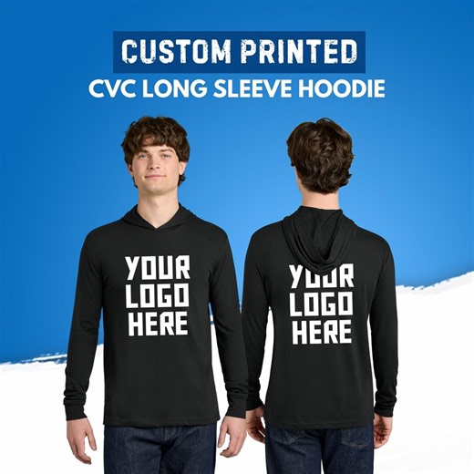 Custom Printed Long Sleeve Hoodie, Unisex Hooded Pullover, Front Back Printing - Etsy