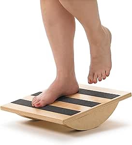 OPTP Original Wooden Uniplane Rocker Board - Professional Quality Balance Board and Stability Trainer - Ideal Ankle Strengthener Rehabilitation Tool