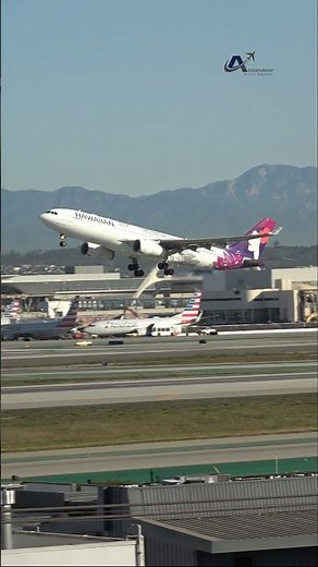 POWERFUL TAKEOFF Airbus A330-243 HEAVY | *HAWAIIAN* FROM LAX (4K) #plane #aviation