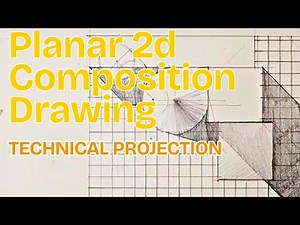Planar 2D Composition Drawing - Technical Projection Drawing Architecture Composition