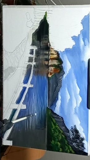 Full Landscape Oil Painting Process 🎨 | Step-by-Step Tutorial