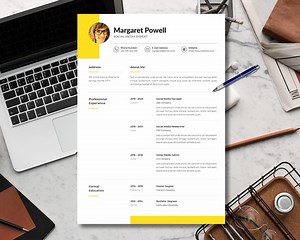 Modern Professional Resume Template: CV Design for Word & Indesign (instant Download) - Etsy