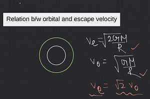 Relation b/w orbital and escape velocity... | Filo