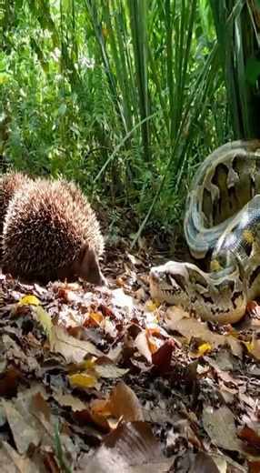 Jungle Ambush — The Python That Bit Off More Than It Could Swallow 🐍🦔💥 #shorts #animals #Hedgehog