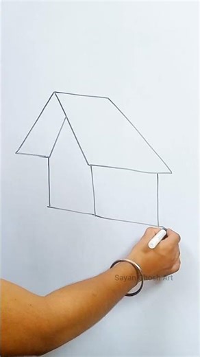 Beautiful House Drawing 🏠🔥 | Easy Art Idea #art #shorts #shortsfeed #drawing #house