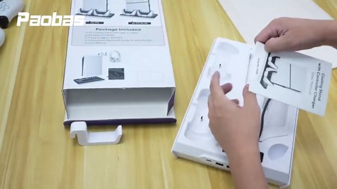 Cooling Station for PS5 with Dual Controller Charging Station, Stand for PS5 Slim Console, Headset Holder, 4 USB Hub & USB-C Port - All-in-One Accessories Organizer, White