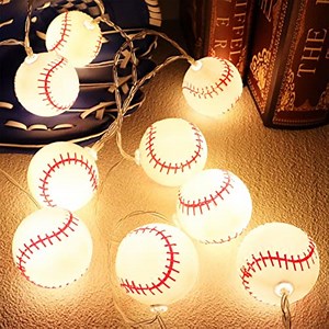 [Hot Item] Baseball Decorations String Lights, Timer Battery Christmas Tree Sports Theme Party Favors