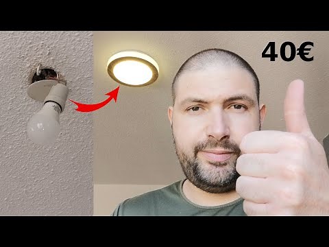 Comment installer un plafonnier LED ~40€ 12W, fixer un luminaire au plafond. Tuto démonstration