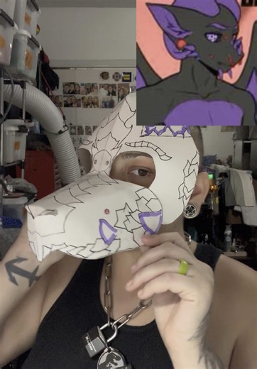 The new hoods I’m working on here’s the second one half dog half dragon #leatherpup #leather #puppyhood #leatherpuppy #leathercraft #leather #puppyplaycommunity #petplaycommunity #petplaygear #leatherwork #leatherworker #leatherhood #leathermaskmaking #furry #fursona #furrymask #furrycommunity #furrytiktok